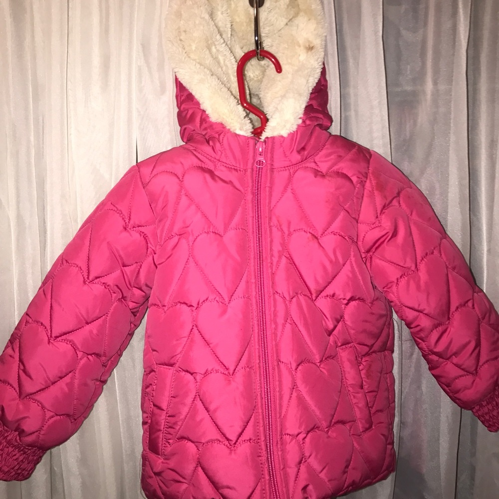 Cute girls winter jacket with hood.